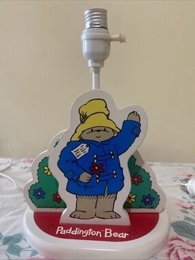 Vintage 1991 Paddington Bear Wooden Lamp - DUAL LIGHT - Great Condition!